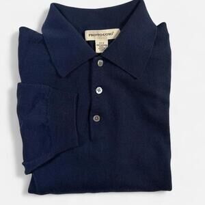 Pronto-Uomo Polo Sweater Men’s XLT Merino Wool Long Sleeve